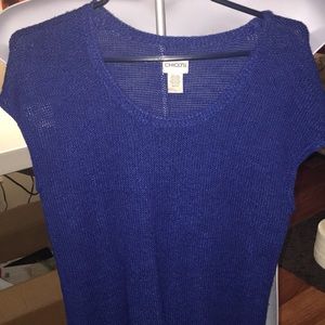 Cobalt blue open weave sweater Chico's